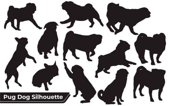 Animal Pug Dog Silhouettes