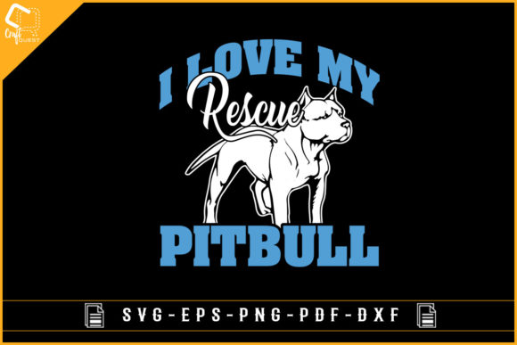 I Love My Rescue Pitbull Dog Sublimation