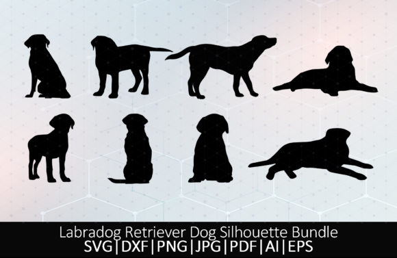 Labrador Retriever Dog Silhouette Bundle