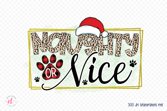 Naughty or Nice PNG Christmas Dog PNG