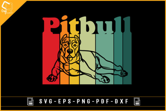 Pitbull Vintage Dog Sublimation Design