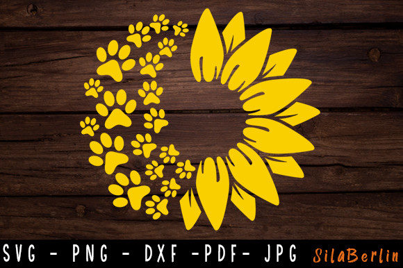 Sunflower Paw Print Dog